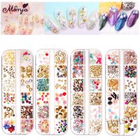 【hot sale】 ♗▪❀ B52 Monja 4 Styles Nail Art Decoration Mixed Shaped Metal Hollow Frame Rivets Shiny Colorful Sequins Rhinestone Manicure Accessories DIY Tools