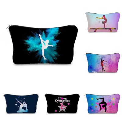 Abstract Graffiti Design Rhythmic Gymnastics Print Cosmetic Bag Fashion School Teacher Gift Makeup Bag Female Travel Toiletries