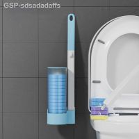 Disposable Toilet Cleaning System Toilet Brush Replacement Brush Head Wall-Mounted Cleaning Tool with Cleaning Liquid