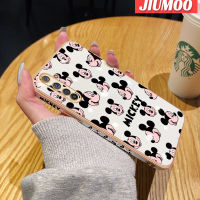 เคส JIUMOO สำหรับ Realme 6 Pro,เคสมิกกี้น่ารักการ์ตูนแฟชั่นใหม่ขอบสี่เหลี่ยมเคสมือถือกันกระแทกฝาปิดเลนส์เต็มรูปแบบป้องกันกล้องเคสนิ่ม