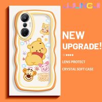 Jlingji เคสสำหรับ Infinix เคส X665E สำหรับ Infinix Hot 20 4G 20i ร้อน20S ลายหมีขี้เล่นเคสขอบคลื่นนุ่มกันกระแทกป้องกันเคสมือถือรอยขีดข่วนเคส TPU ซิลิโคนแบบใสฝาครอบป้องกันกล้องรวมทั้งหมด