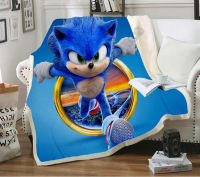 Anime Sonic the Hedgehog 3D Printed Fleece Blanket for Beds Quilt Fashion Bedspread Sherpa Throw Blankets for Adults Kids T04