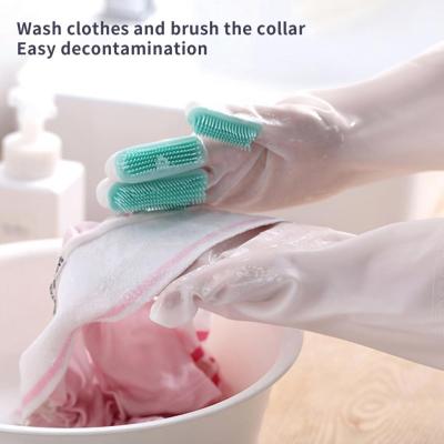 1 Pair Kitchen Gloves  Silicone   Housework Gloves Laundry Clothes Cleaning Household Gloves Safety Gloves