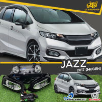 ไฟตัดหมอกแจ๊ส ไฟสปอร์ตไลท์ ชุดไฟตัดหมอก ฮอนด้าแจ๊ส HONDA JAZZ 2017 ( ทรง MUGEN ) ( ยี่้ห้อ INFINITE )  พร้อมอุปกรณ์ติดตั้งครบชุด