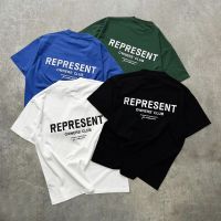 Top Quality REPRESENT letter slogan T-shirt FOG Klein blue short sleeves