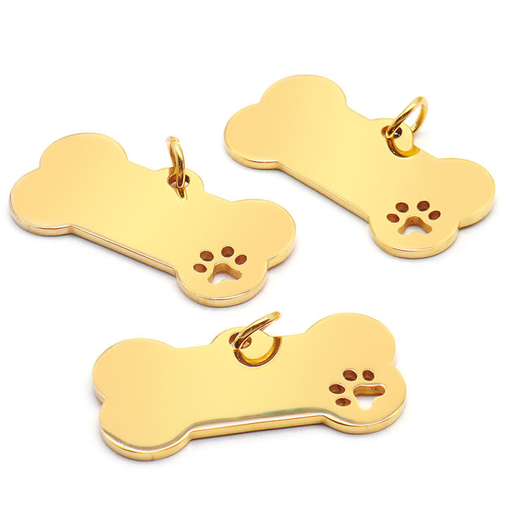 100pcs-stainless-steel-bone-id-tag-cat-dog-paw-collar-accessories-decoration-engraving-collarsdog-multi-function-plate