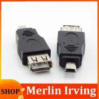 Merlin Irving Shop Universal USB 2.0 A To Mini B 5-Pin Male Adapter For Mini Type-A B Jack Splitter Smart Phone OTG Converter