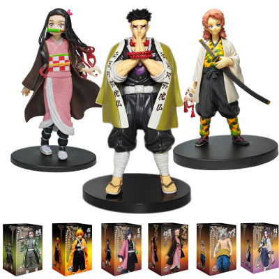 Anime Demon Slayer Figure Kamado Tanjirou Nezuko Action Figures PVC Model Toys Zenitsu Figurine Inosuke Kimetsu No Yaiba Toys