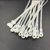 500PCS/1LOT 3*100mm 4*150MM 4*200mm White self-locking Nylon Cable Ties with round hole Fixed