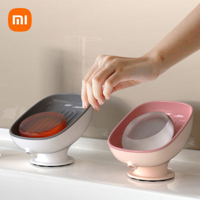 Xiaomi กล่องสบู่ท่อระบายน้ำที่วางสบู่กล่องห้องน้ำห้องอาบน้ำฝักบัวที่วางสบู่ฟองน้ำถาดเก็บสร้างสรรค์ดูดน้ำฟรีกล่องเก็บ