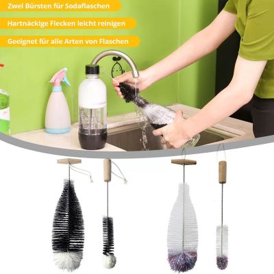 【cw】 Soda Stream Bottle With Beechwood Handle Glass Cleaning Specialty Bot Bottles Jars Base Glassware To R7D4 ！