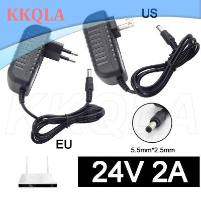 QKKQLA CCTV Camera Power Supply 24V 2A AC DC Adapter Converter 100-240V Led Transformer Charging Power Supplies