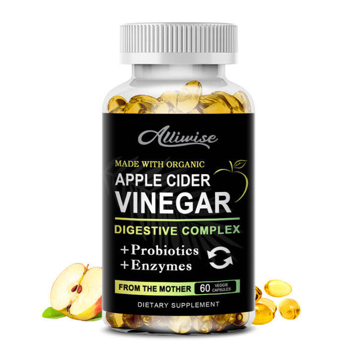 Organic Apple Cider Vinegar Capsules Digestive Enzymes & Probiotics