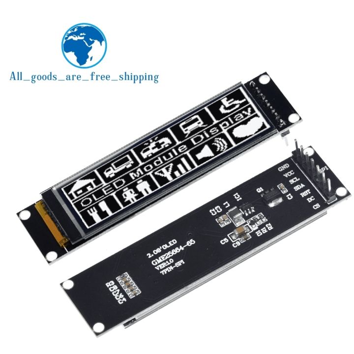 real-oled-display-2-08-256x64-25664-graphic-lcd-module-white-display-screen-lcm-screen-sh1122-controller-support-spi