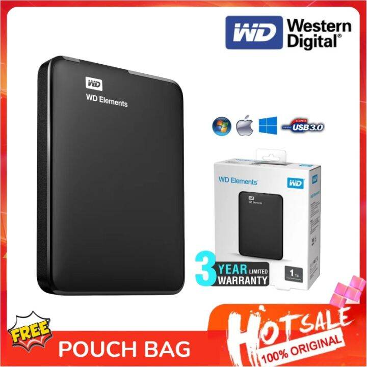 WD Elements 1T 2TB Portable Hard Drive 2.5" HDD USB3.0 External Hard