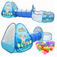 3 Pcsset Childrens Tent Tipi Ball Pool for Kids Portable Baby Wigwam Playhouse with Crawling Tunnel Baby Ocean Ball Pit Teepee