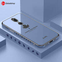 สำหรับ Oppo F11Pro F11 A9,แฟชั่น INS 6D Electroplated Bling สาวคู่ตรงด้านข้าง Maple Leaf เคสโทรศัพท์ TPU นุ่มสำหรับ OPPO A9 / F11 / F11 Pro