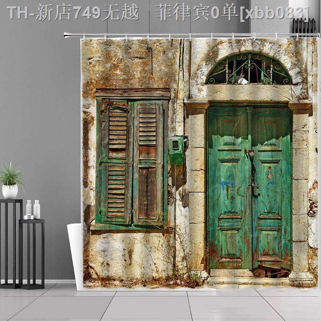cw-old-door-shower-curtain-window-farmhouse-barn-shutters-wall-hanging-curtains-set
