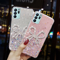 เคสสำหรับ OPPO Reno6 Z 5G เคสโทรศัพท์หรูหราแวววาวระยิบระยับระยิบระยับลายท้องฟ้าประดับพลอยเทียมสวยผีเสื้อผู้หญิงเคสซิลิโคนนิ่มกันกระแทกฝาครอบด้านหลัง