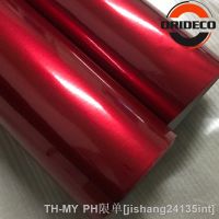 【LZ】✒℡  50cmx200cm/300cm Luxury Glossy Metallic Red Vinyl For Car Wrap Film With Air Channel Pearl Shinny Sticker Vehicel Wraps