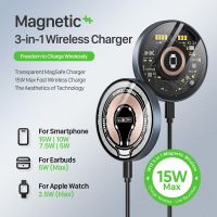 3-IN-1 15W Magnetic Wireless Charger Fast Charging Pad Stand for iPhone 14 13 12 Pro Max Airpods iWatch Magsafe Charger Dock