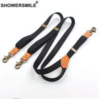 (ร้อน) SHOWERSMILE ผู้หญิง Suspenders Trigger Snap Suspenders หญิงสีดำ Y กลับวงเล็บบางคุณภาพสูง Designer สุภาพสตรีกางเกงสายคล้อง