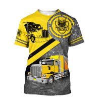 Summer Top Mens t-print 3D print truck pattern short sleeve crew neck fashion T-shirts Street