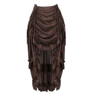 【CC】✚  Steampunk Gothic Irregular Pirate Skirt Asymmetrical Pleated Low Dancing Skirts Size Costumes