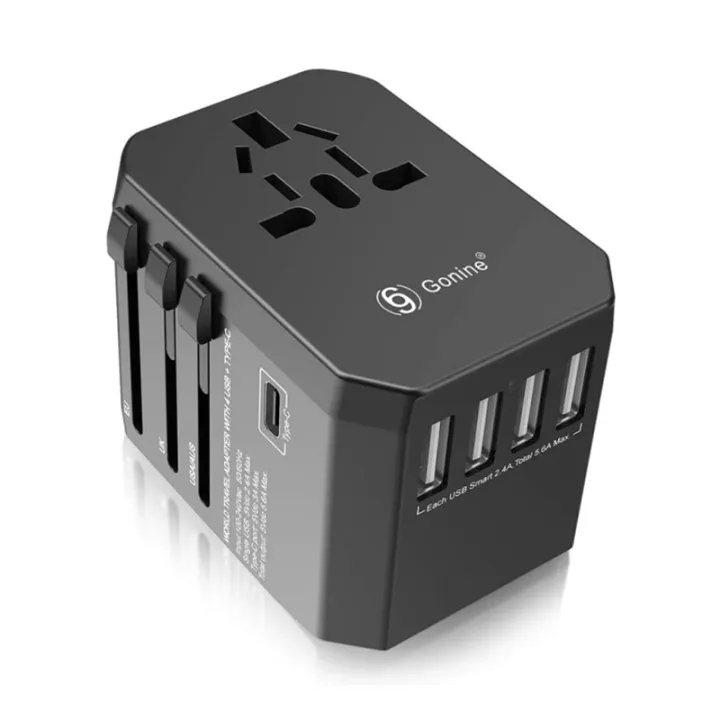 Universal Travel Plug Power Adapter Gonine 4 USB Ports Wall Outlet ...