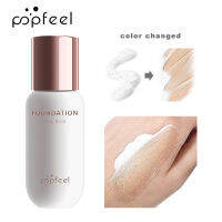 Popfeel Liquid Foundation ฐานเปลี่ยนสีควบคุมความมันกันน้ำติดทนนาน Matte Concealer แต่งหน้าสำหรับทุกสภาพผิว