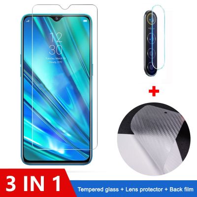 ??? ?จัดส่งฟรี? (3IN1)OPPO A92 A52 A31 A91 A9 2020 A5 2020 Realme 6 5 3 C3กระจกนิรภัยฟิล์ม + ฟิล์ม + ฟิล์ม