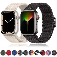 Strap For Apple Watch band 44mm 40mm 45mm 41mm 49mm 38mm 42mm Elastic braided loop bracelet iwatch series 8 7 6 se 5 4 3 ultra Straps