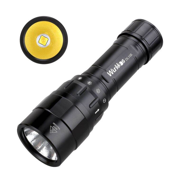 DL10R Scuba Diving Flashlight XHP70.2 LED Flashlights 4500lm 21700 USB