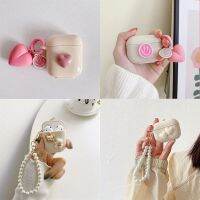 เคสพร้อมหลอดดูดรูปหัวใจรูปใบหน้ายิ้มน่ารักเข้ากันได้กับ Airpods 1 2 3 Pro 2สีเปล่า Tpu กันเคสตก