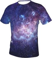 Wuyuhui Unisex Adult Galaxy Starry Sky Universe T-Shirt 3D Print Short Sleeve Casual Tee Shirt Small