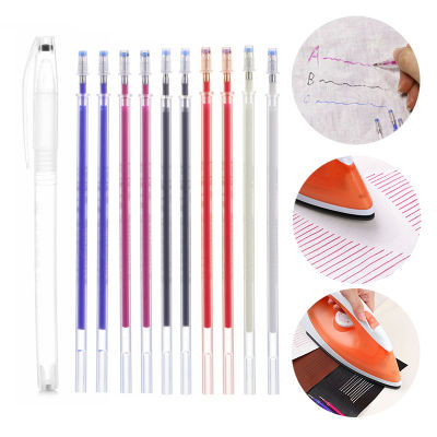BOKALI 1ชุดอุณหภูมิความร้อนปากกาลบ + 10Pcsเติมปากกาเขียนผ้าเครื่องมือตัดเย็บ