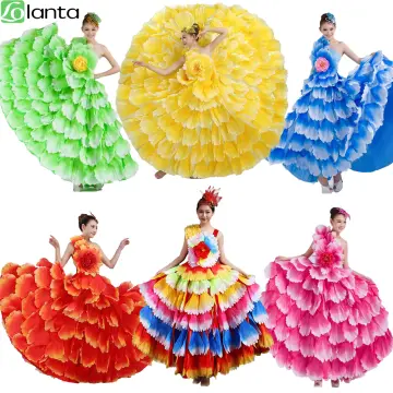 540/720 Degree Performance Spanish Flamenco Dance Dress