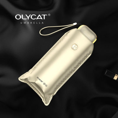 OLYCAT ใหม่แบน Luxury Sun ร่มป้องกัน UV ไทเทเนียมเงินพ็อกเก็ตมินิร่ม Rain Women Travel Cool Down ฤดูร้อน Parasol 6K