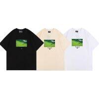 KIxTxH Purpose SS Tee Green Football Field Inspirational Slogan Print Casual Short Sleeve Crew Neck T-Shirt