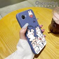 เคส Chenyyka สำหรับ Realme C30 C30s เคส C33รูปกระต่ายน่ารักสวยงามบางดีไซน์ใหม่เคสโทรศัพท์ขอบสี่เหลี่ยมเคสนิ่มฝาครอบปลอกซิลิโคนเคสกันกระแทก