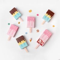 Cartoon Icecream Shape Candy Boxes Pull-out Tray Kraft Paper  Lollipop Box Gift Bags Party Favors Boxes Birthday Party Decor Gift Wrapping  Bags