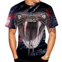 2023 Horror Eerie Snake 3D Printing Men Domineering T-shirt Fashion Novelty Unisex Fun Snakeskin Cobra Tops Short Sleeve Clothes