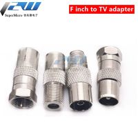 1Pcs F TV to IEC PAL DVB-T Male plug &amp; Female jack RF Coaxial Adapter Connector Test Converter Brass 50ohmWires Leads Adapters