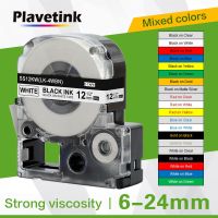 Plavetink SS12KW Tape 12mm Compatible for Epson Labelworks lw400 KingJim SS12KW LC-4WBN Label Maker Tape for LW300 Label Printer