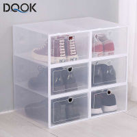 6 Pack Transparent shoe box shoes organizers thickened foldable Dustproof storage box Stackable combined shoe cabinet Sale