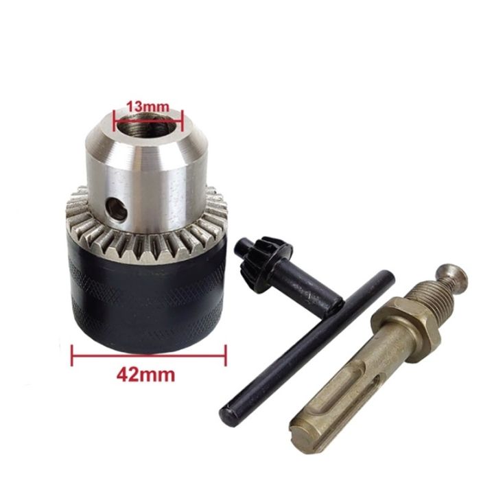 13mm-precise-keyless-drill-chuck-converter-1-2-quot-20unf-thread-quick-change-adapter-sds-plus-shank-1-4-quot-hex