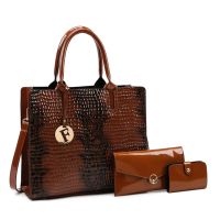 3 Sets Luxury Patent Leather Handbag for Women 2022 Alligator Patterrn Designer Female Shoulder Crossbody Bag Ladies Sac A Main