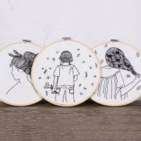 【cw】 Sketch Embroidery Printed Needlework Set Sewing Wall  Painting