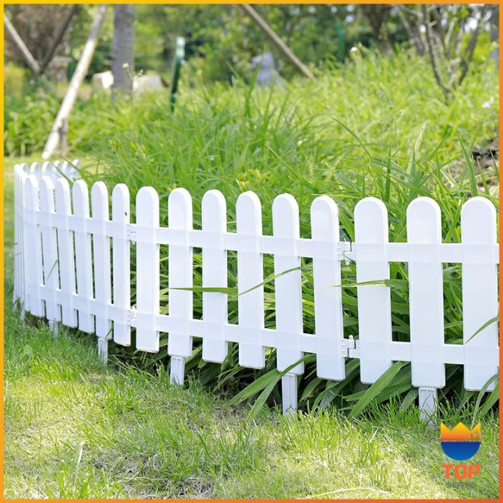 top-วรั้วพลาสติก-รั้วพลาสติกแต่งสวน-สีขาว-รั้วสวน-รั้วสวนผัก-plastic-picket-fence