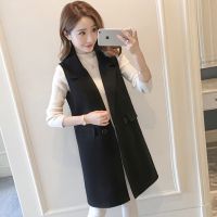 female 2021 spring new Korean self-cultivation sleeveless vest long jacket tide